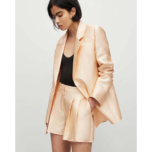 Allsaints Australia Womens London Shimmer Single Breasted Blazer Gold AU76-072